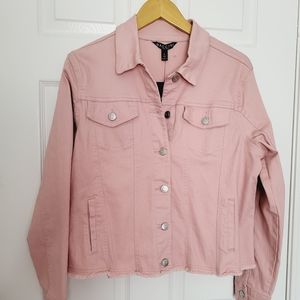Pink denim jacket